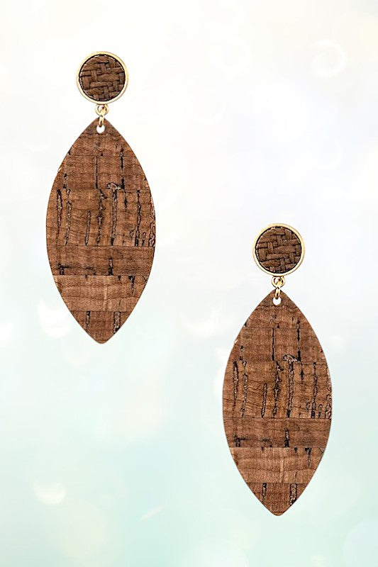 CORK DETAILED DROP EARRING