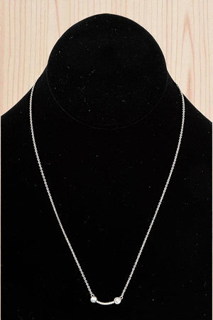 CZ STONE PEARL ACCENT PENDANT NECKLACE