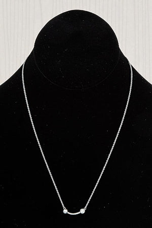 CZ STONE PEARL ACCENT PENDANT NECKLACE