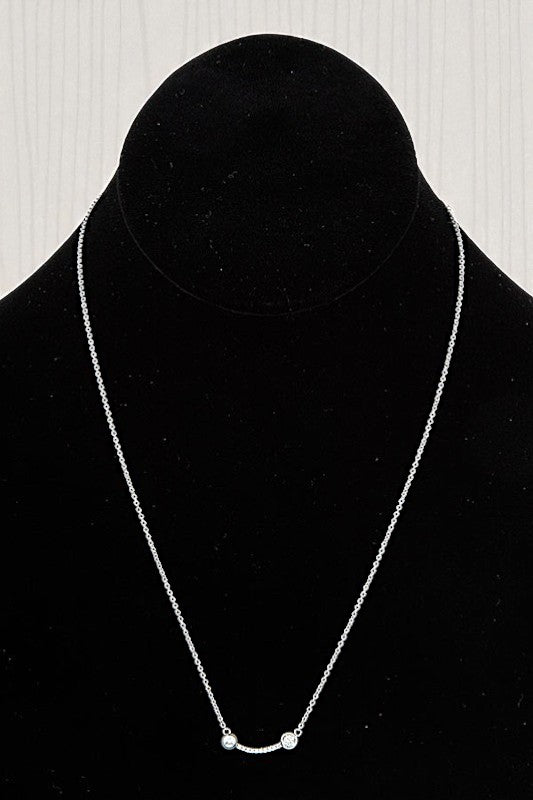 CZ STONE PEARL ACCENT PENDANT NECKLACE