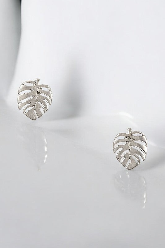 LEAF CUT POST EARRING