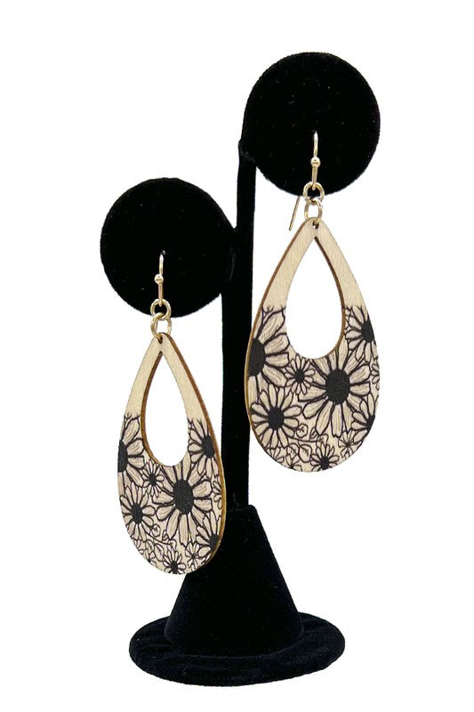 FLORAL DETAIL TEARDROP EARRING