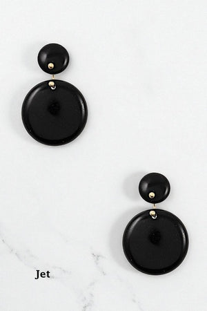DOUBLE ROUND STONE DANGLE EARRING