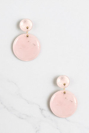 DOUBLE ROUND STONE DANGLE EARRING