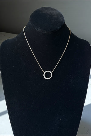 ROUND CZ STONE PENDANT NECKLACE