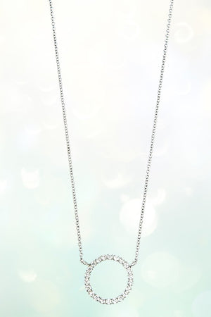 ROUND CZ STONE PENDANT NECKLACE