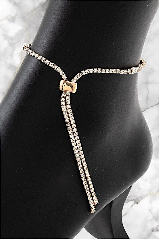 RHINESTONE PAVE SLIDER ANKLET