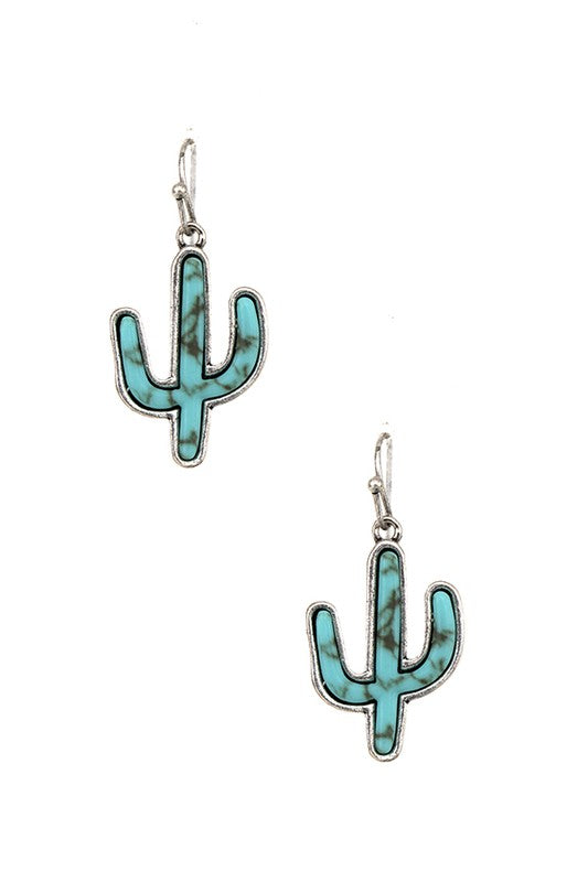 CACTUS GEM DANGLE EARRING