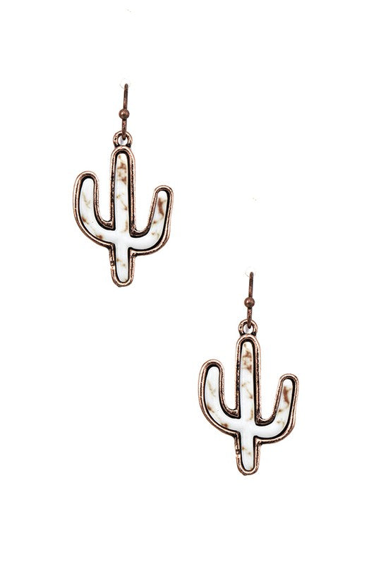 CACTUS GEM DANGLE EARRING