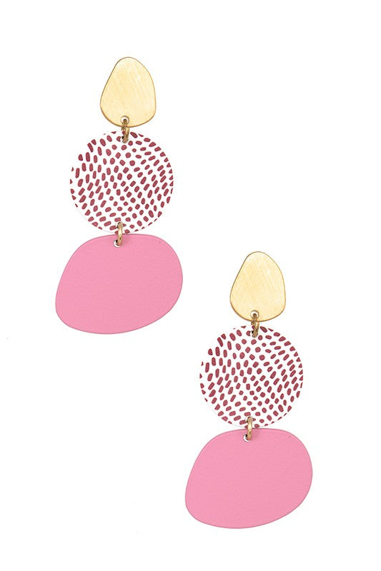 TRIPLE LINK COLOR POP DANGLE EARRING