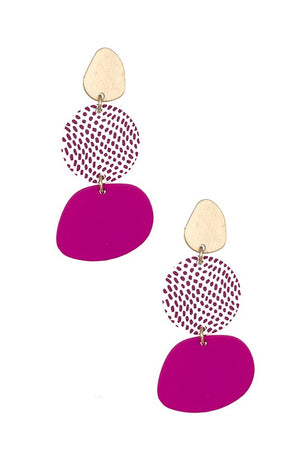 TRIPLE LINK COLOR POP DANGLE EARRING