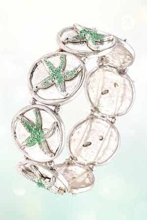STARFISH ACCENT LINK STRETCH BRACELET