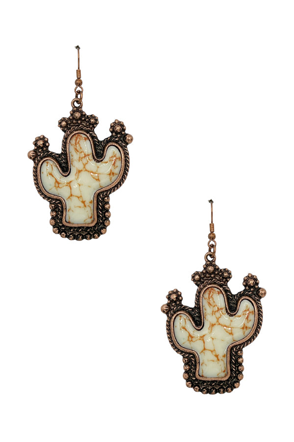 Framed Cactus Dangle Earring