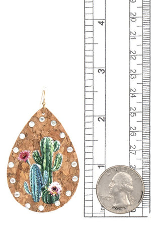 CACTUS PRINT TEARDROP EARRING