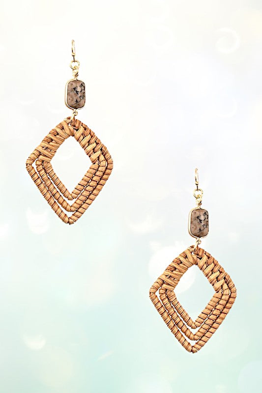 Woven Diamond Dangle Earring