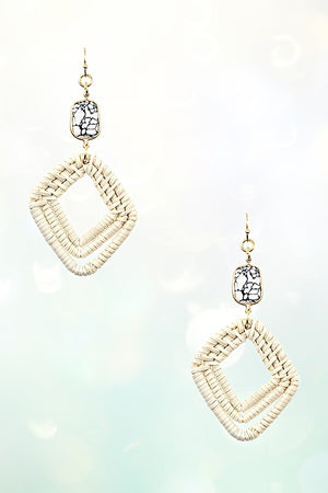 Woven Diamond Dangle Earring