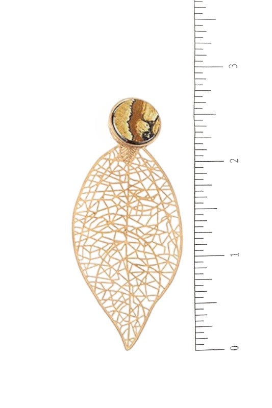 Leaf Cut Out Drop Earring