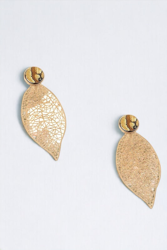 Leaf Cut Out Drop Earring