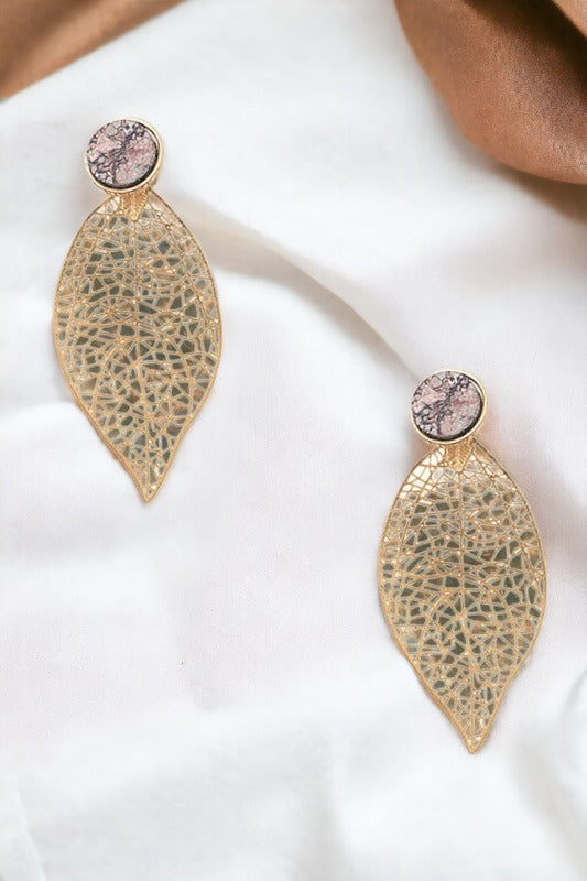 Leaf Cut Out Drop Earring