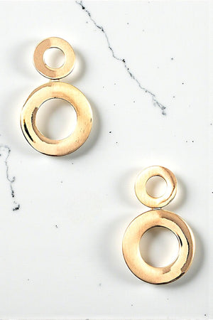 DOUBLE CIRCLE LINK DROP EARRING