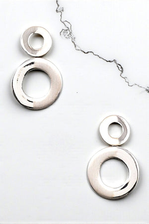 DOUBLE CIRCLE LINK DROP EARRING