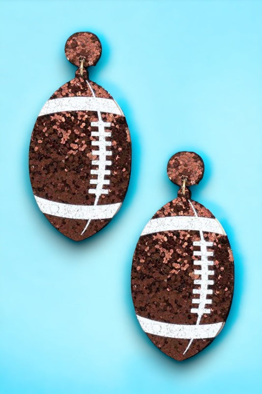 Glitter Football Earring