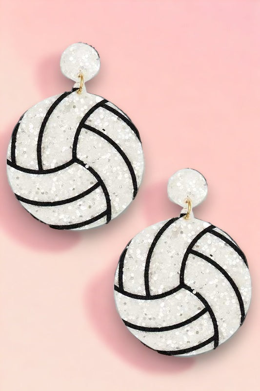 Glitter Volleyball Earring