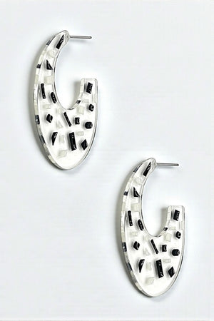 COLOR POP SEE THROUGH SEMI HOOP EARRING