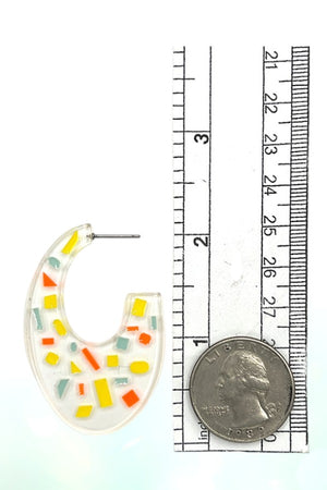 COLOR POP SEE THROUGH SEMI HOOP EARRING