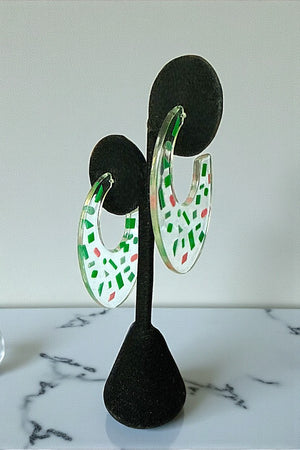 COLOR POP SEE THROUGH SEMI HOOP EARRING