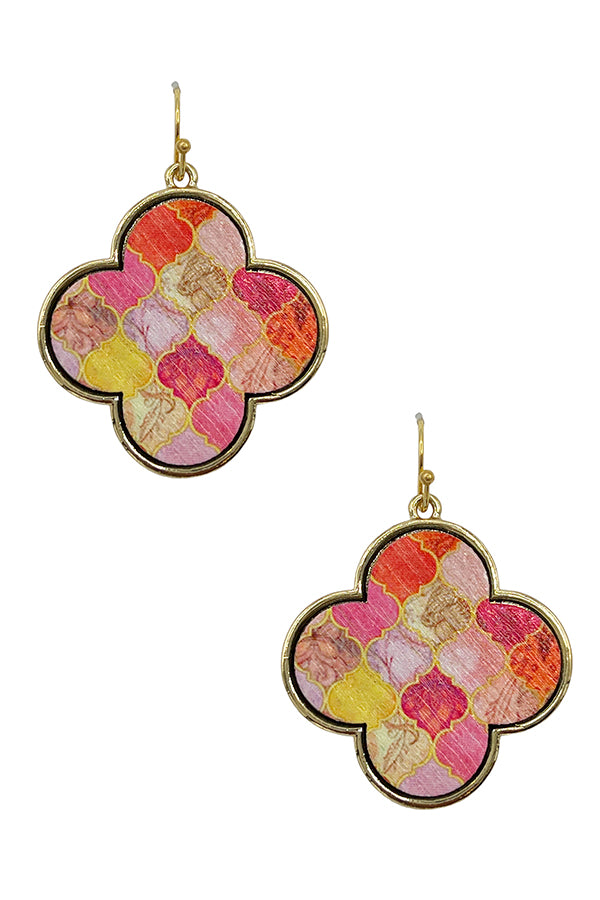 Clover Print Dangle Earring