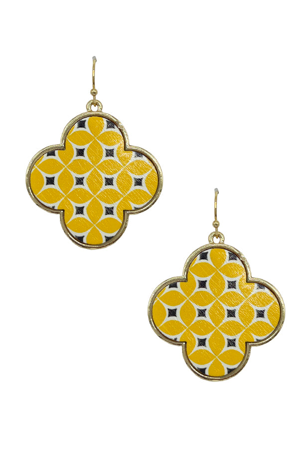 Clover Print Dangle Earring