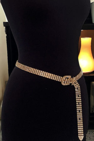 Rhinestone Pave Oval Fashion Belt