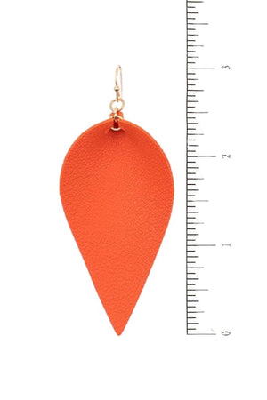 Faux Leather Teardrop Earring