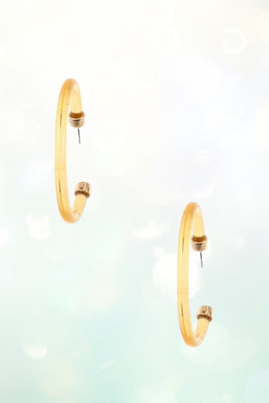 CLEAR COLOR TUBE SEMI HOOP EARRING