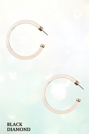 CLEAR COLOR TUBE SEMI HOOP EARRING