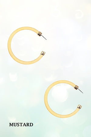 CLEAR COLOR TUBE SEMI HOOP EARRING