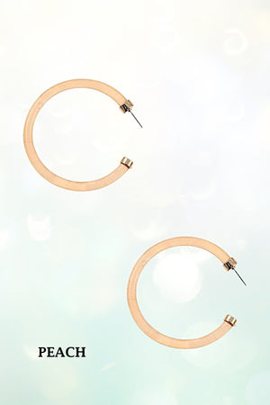 CLEAR COLOR TUBE SEMI HOOP EARRING