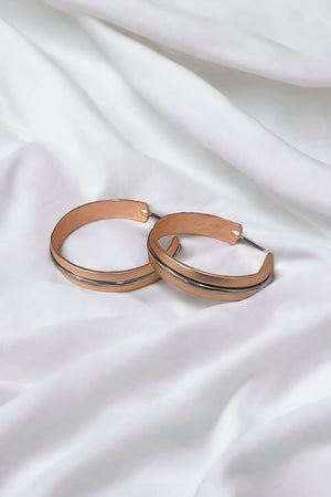 Two Tone Semi Hoop Earring