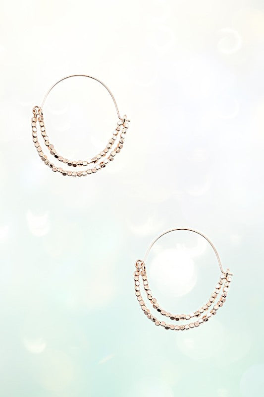 HALF DOUBLE BEADED HOOP EARRING