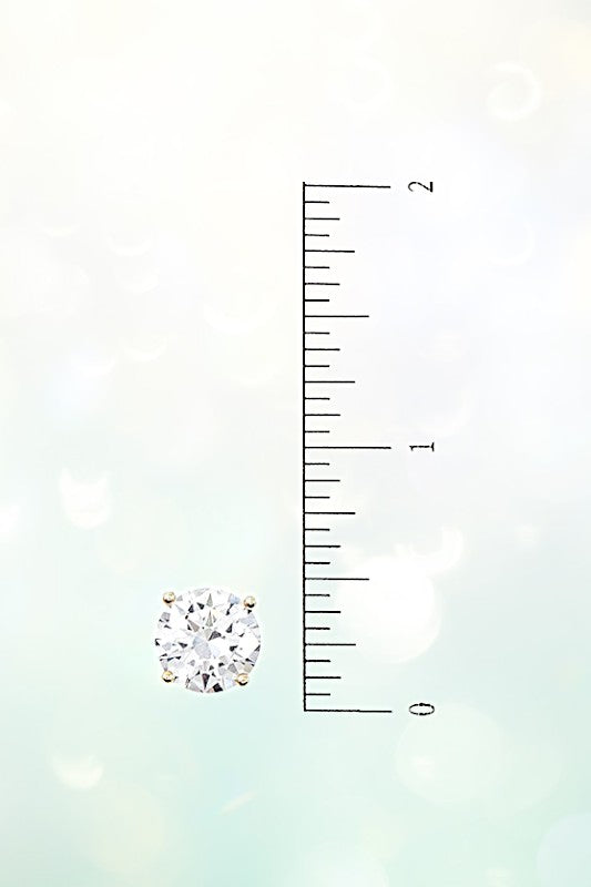 ROUND FRAMED CZ STONE POST EARRING