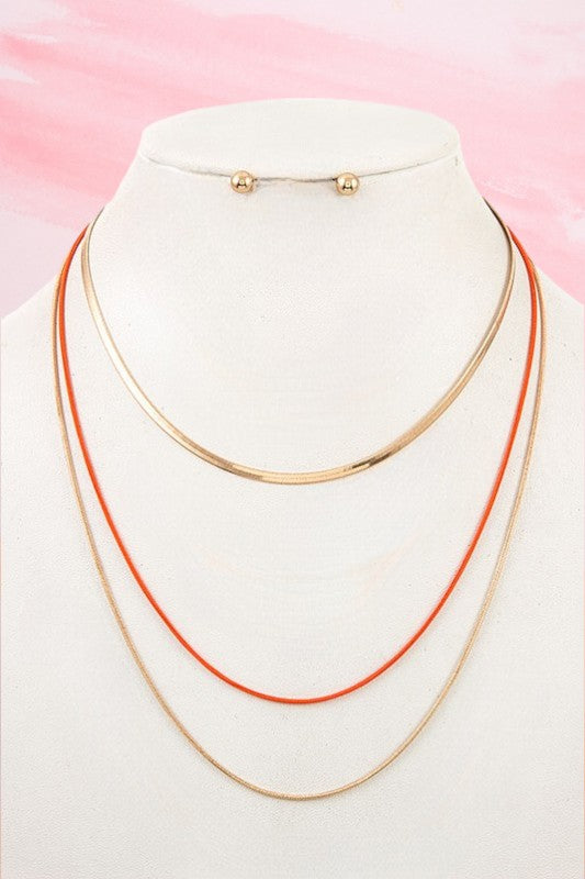 MULTI LAYERED FLAT CHAIN NECKLACE SET