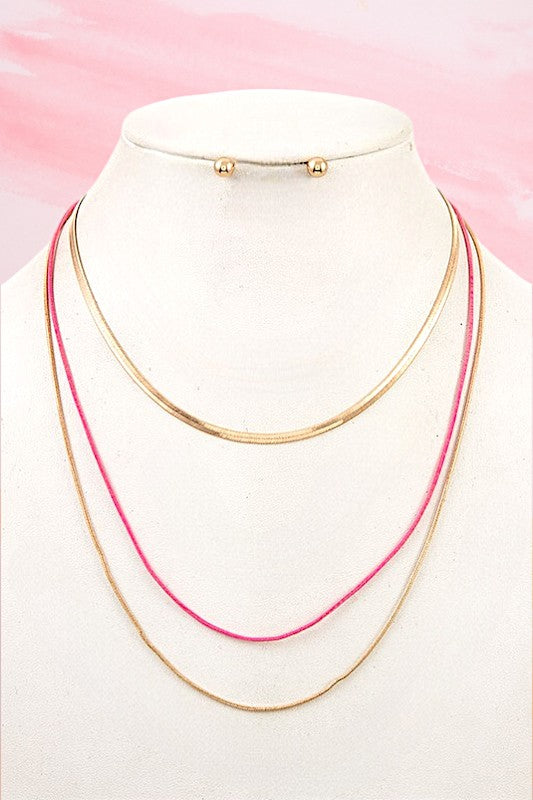 MULTI LAYERED FLAT CHAIN NECKLACE SET