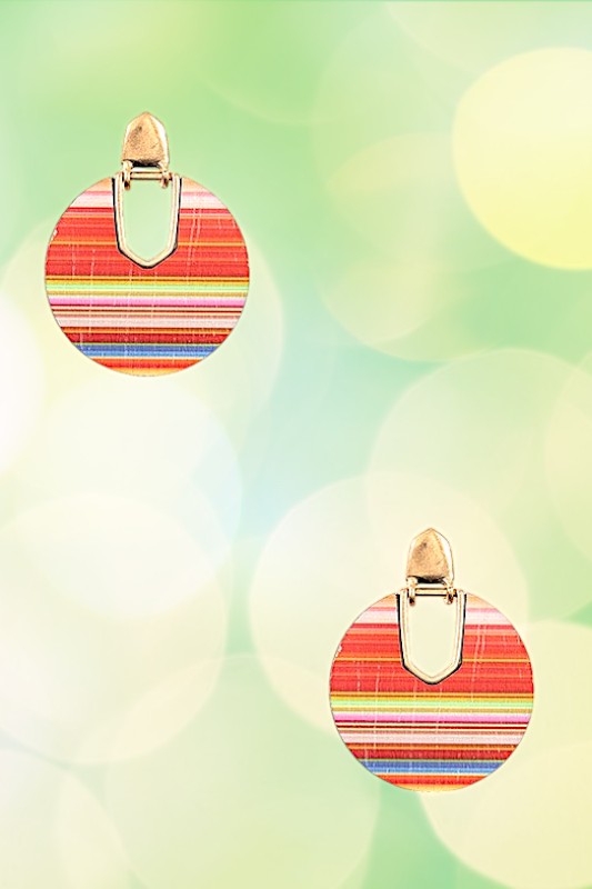 MULTI COLOR ROUND POST EARRING