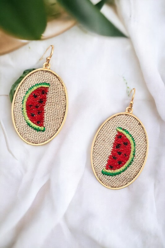 Watermelon Accent Drop Earring