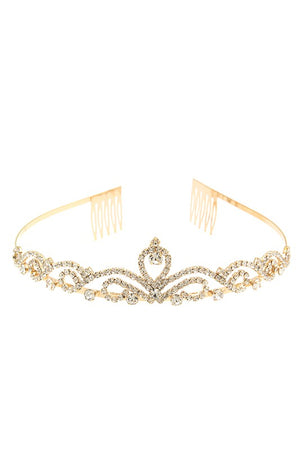 SCALLOPED RHINESTONE PAVE TIARA