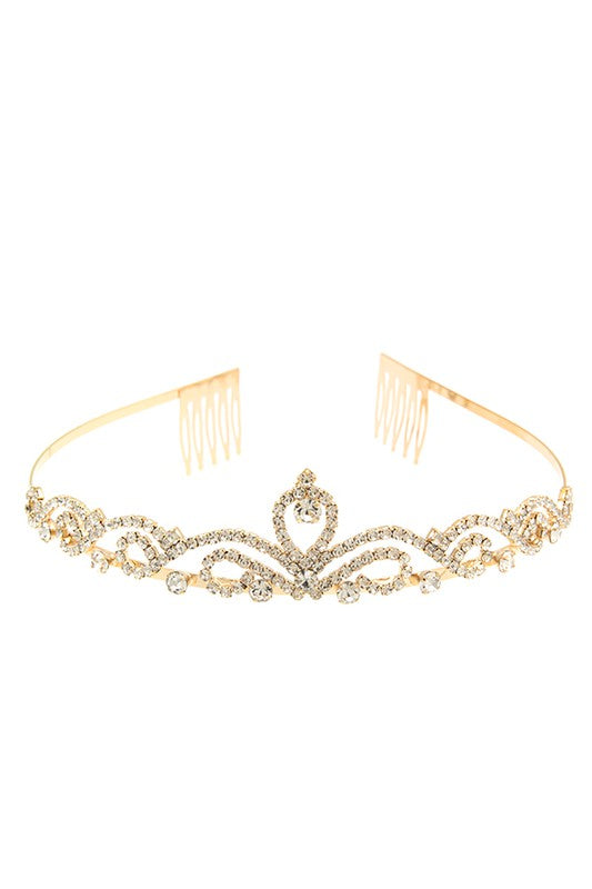 SCALLOPED RHINESTONE PAVE TIARA