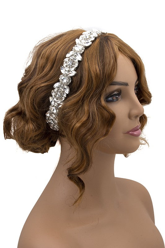 CRYSTAL GEM PAVE HEADBAND /SASH BELT