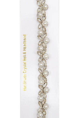 CRYSTAL GEM PEARL PAVE HEADBAND / SASH BELT