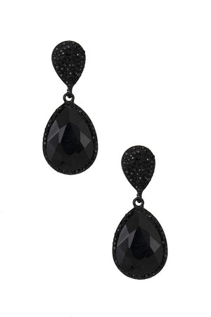 RHINESTONE CRYSTAL GEM TEARDROP DANGLE EARRING